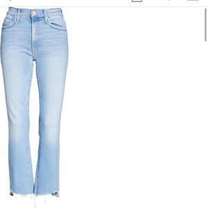 Mother The Insider High Waist Step Frayed Hem Crop Jeans